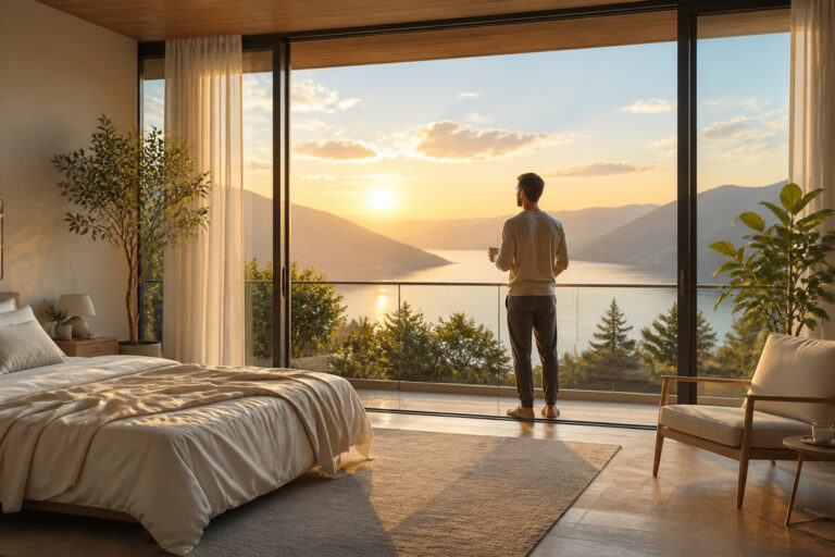 Matin paisible avec vue panoramique