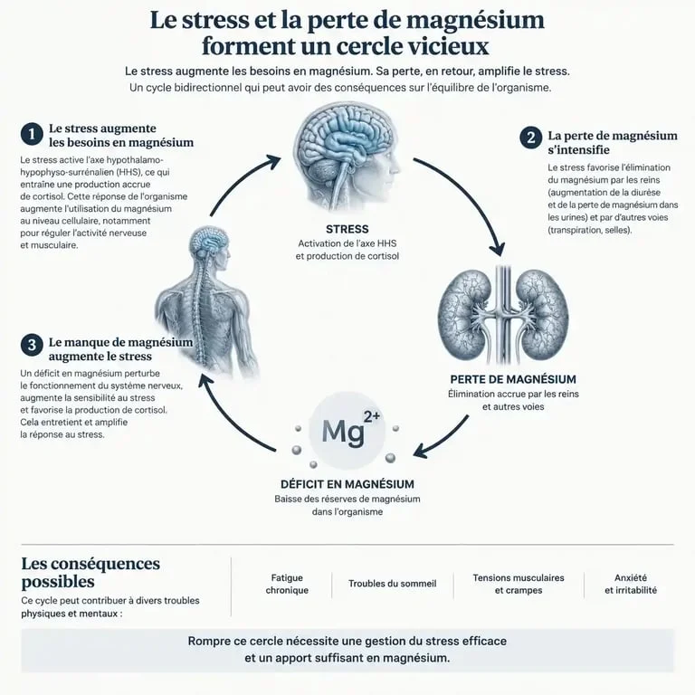 Infographie du cycle stress et magnésium pour le stress